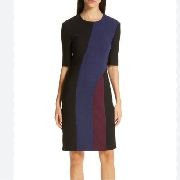 Hugo Boss Colorblock Knee Length Sheath Dress - Picture 3 of 15